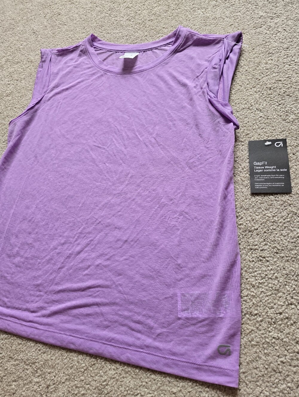 GapFit Tissue Weight Purple Athletic Top NWT XS Fits Small